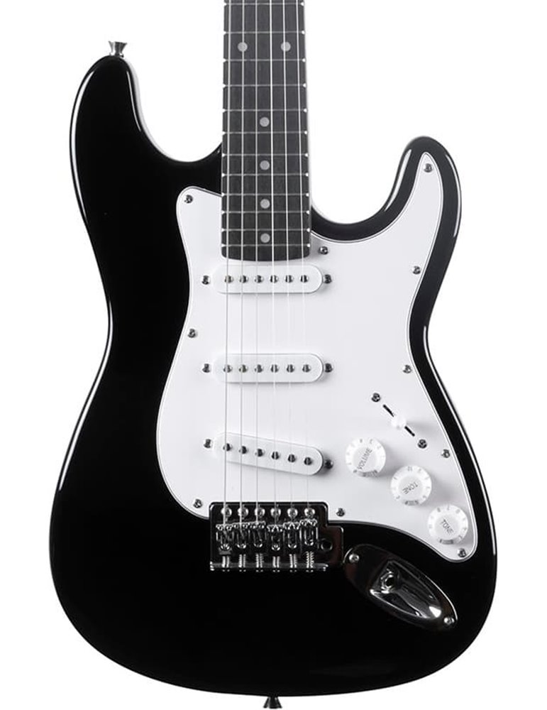 Guitarra eléctrica Eko Starter ST100 formato 3/4 tipo Strat - Negra