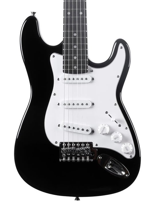 Guitarra eléctrica Eko Starter ST100 formato 3/4 tipo Strat - Negra