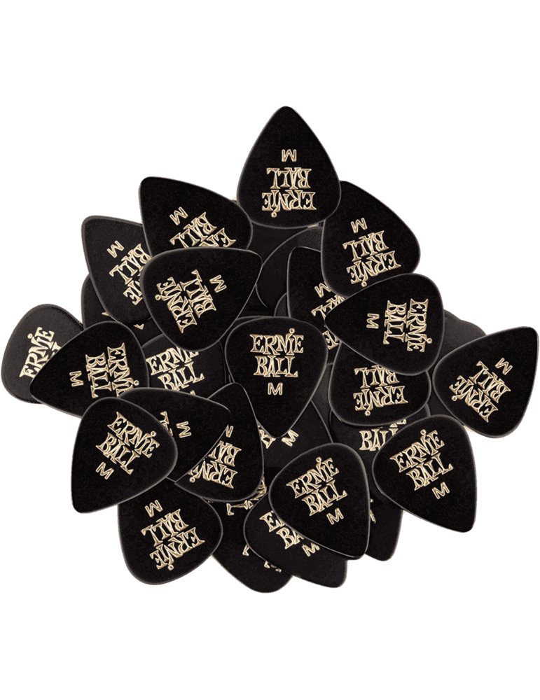 PACK 144 UD. PÚAS CELLULOID NEGRA - MEDIUM (0,72 mm)