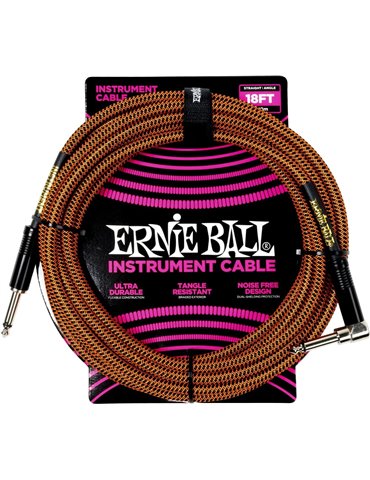 CABLE EB INSTRUMENTO TRENZADO JACK-JACK SA 5,5 m - Naranja / Negro