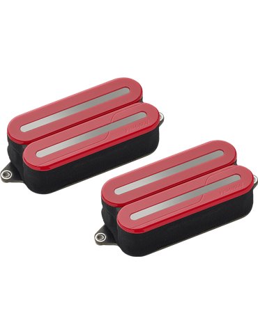 SET 2 PASTILLAS HUMBUCKER FLUENCE MODERN OPEN CORE RAILS - ROJA / BLACK NICKEL