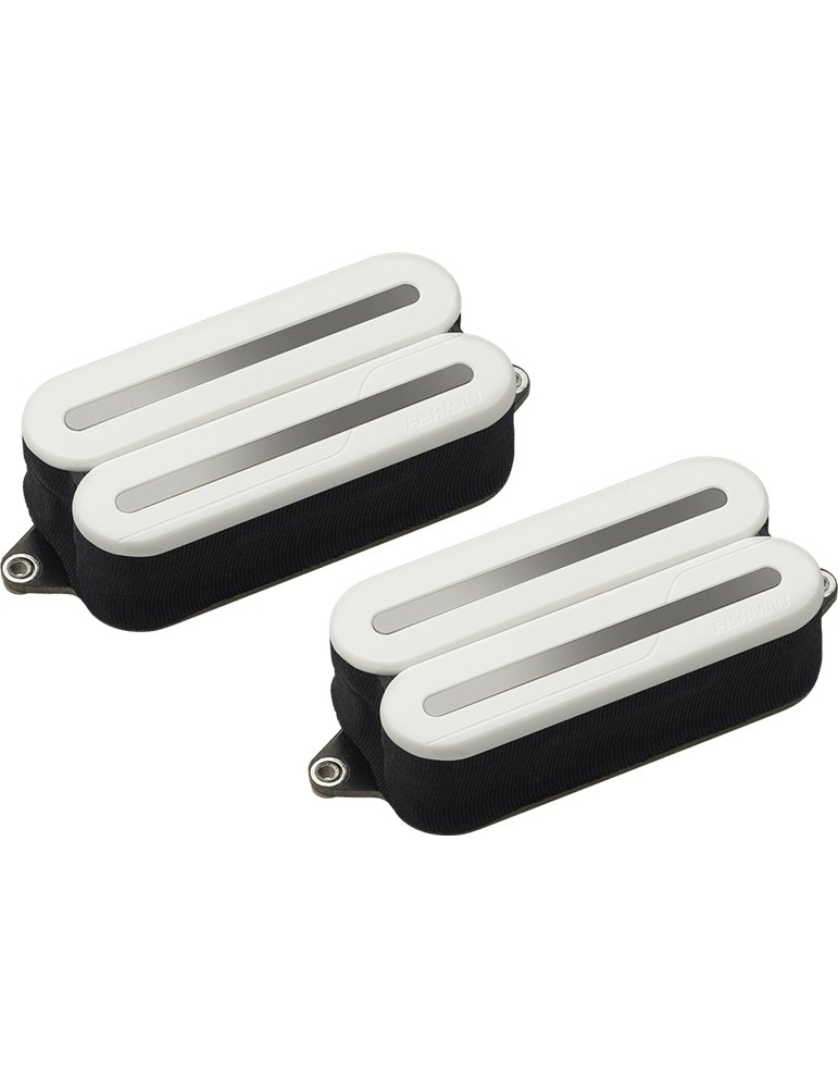 SET 2 PASTILLAS HUMBUCKER FLUENCE MODERN OPEN CORE RAILS - BLANCA / BLACK NICKEL