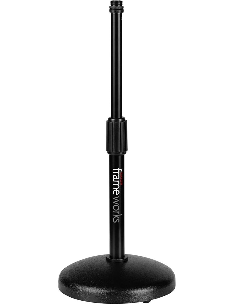 Soporte de micro de sobremesa base redonda con altura regulable