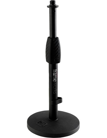 Soporte de micro de sobremesa base redonda 15 cm altura regulable