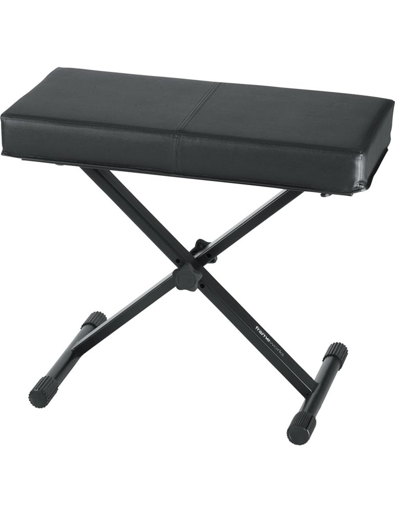 Banqueta estándar para teclado negro con asiento deluxe