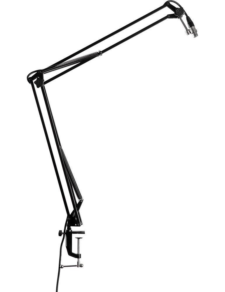 Soporte de micro con clamp o montaje sobremesa para streaming/podcasts