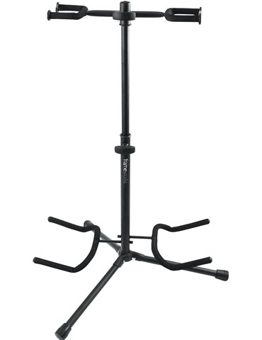 Soporte doble para guitarra con protección de goma