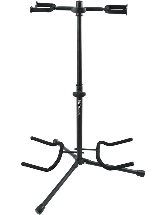 Soporte doble para guitarra con protección de goma