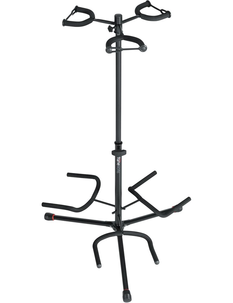 Soporte triple para guitarra con protección de goma