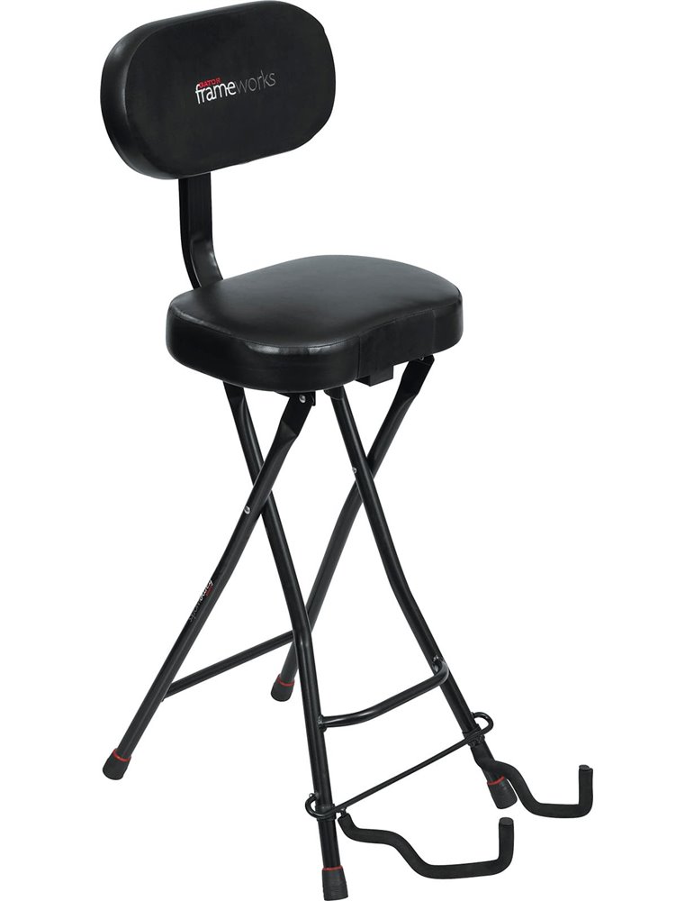 Taburete con soporte para guitarra