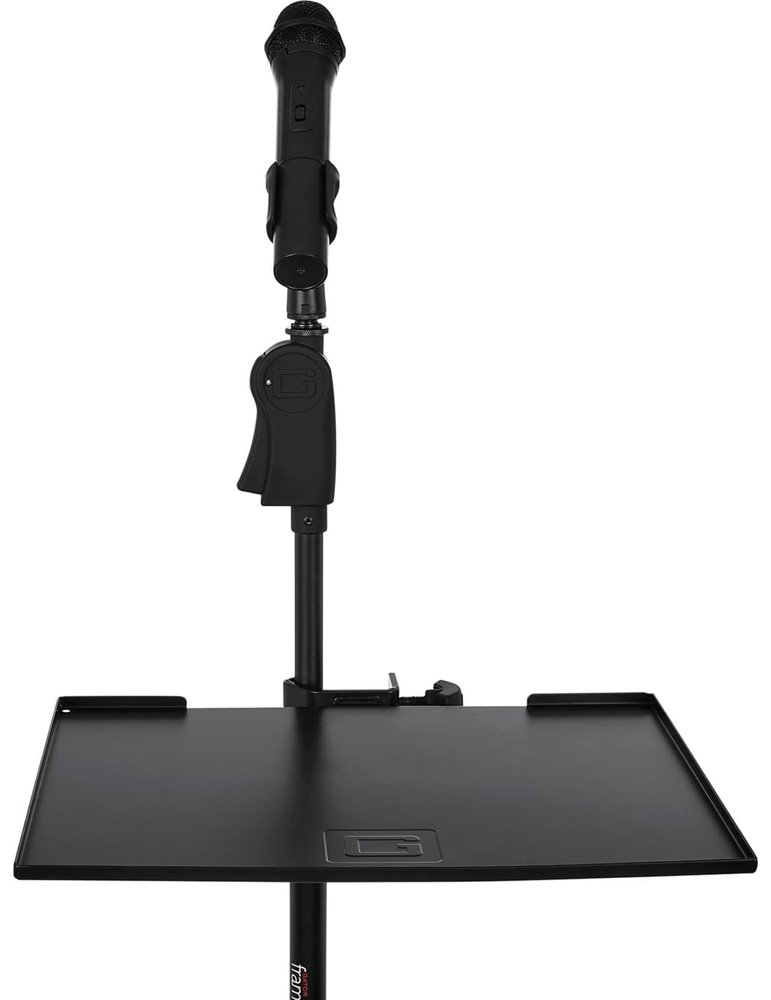 Bandeja con clamp para soporte de micro 28 x 38 cm, capacidad 4,5 kg