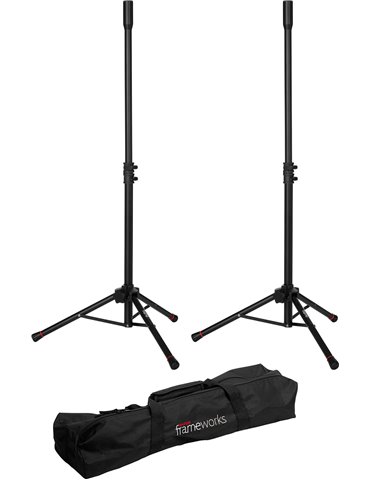 Set de 2 minisoportes de altavoz con funda de transporte