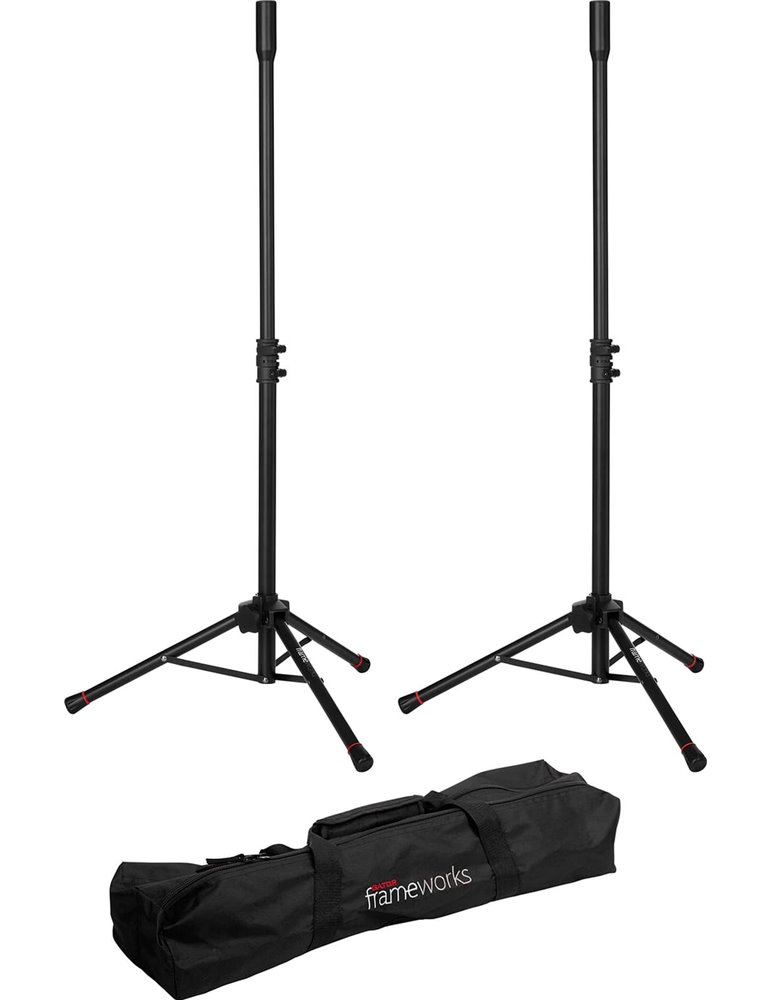 Set de 2 minisoportes de altavoz con funda de transporte