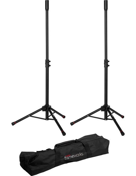 Set de 2 minisoportes de altavoz con funda de transporte