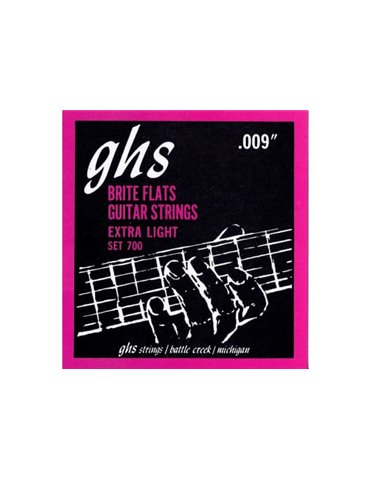 JUEGO G,ELÉCTRICA BRITEFLATS® EXTRA LIGHT 9-42