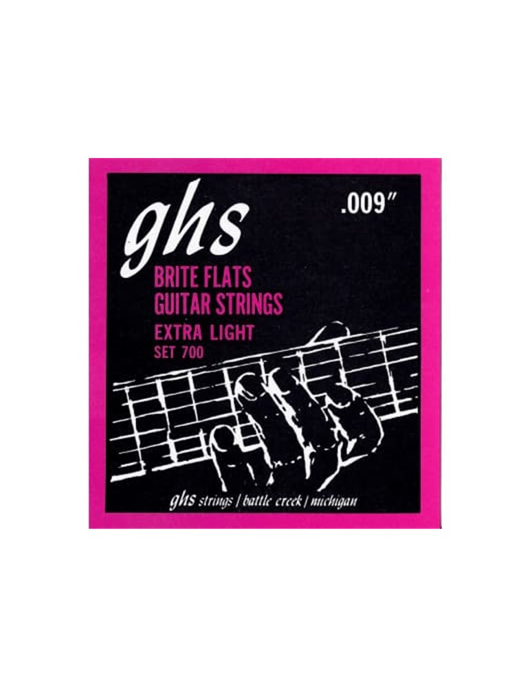 JUEGO G,ELÉCTRICA BRITEFLATS® EXTRA LIGHT 9-42