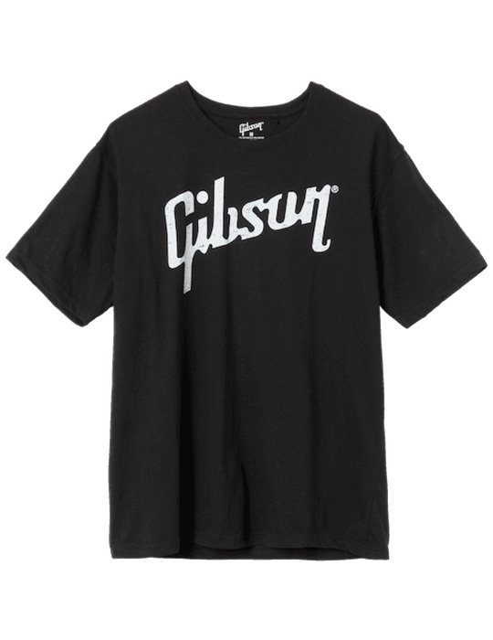 T-Shirts - Distressed Gibson Logo T (Black), Medium
