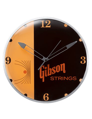 Gibson Vintage Lighted Wall Clock, Strings Sign