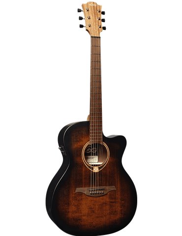 GUITARRA ACÚSTICA LÂG AUDITORIUM CUTAWAY TRAMONTANE 70 A/E - BLACK & BROWN 2