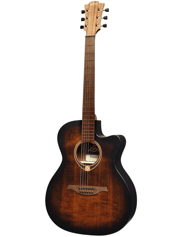 GUITARRA ACÚSTICA LÂG AUDITORIUM CUTAWAY TRAMONTANE 70 A/E - BLACK & BROWN