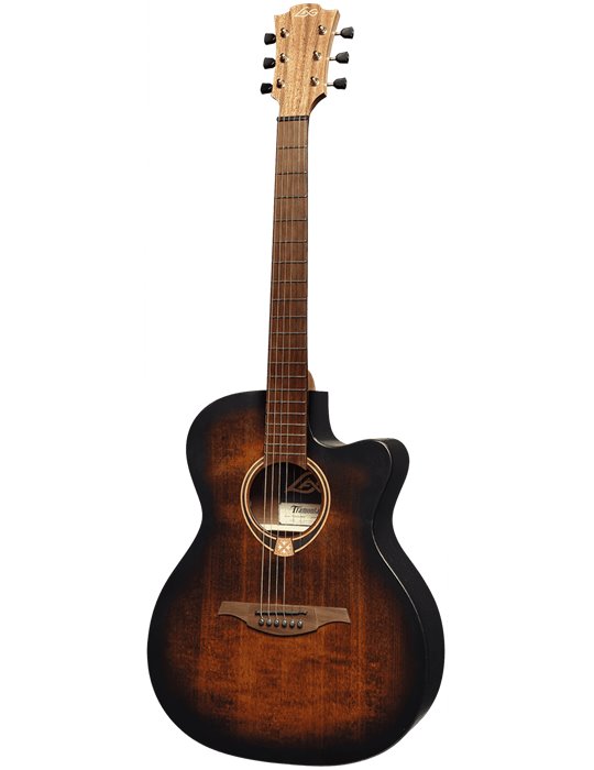 GUITARRA ACÚSTICA LÂG AUDITORIUM CUTAWAY TRAMONTANE 70 A/E - BLACK & BROWN