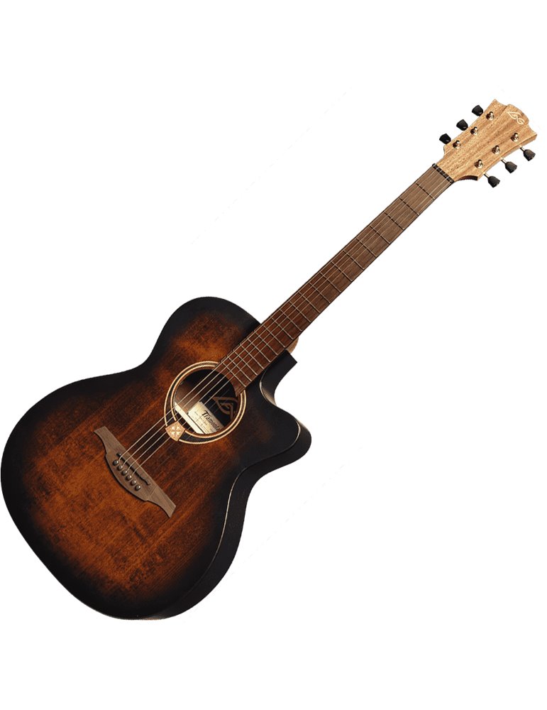 GUITARRA ACÚSTICA LÂG AUDITORIUM CUTAWAY TRAMONTANE 70 A/E - BLACK & BROWN