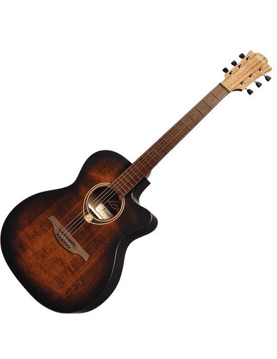 GUITARRA ACÚSTICA LÂG AUDITORIUM CUTAWAY TRAMONTANE 70 A/E - BLACK & BROWN
