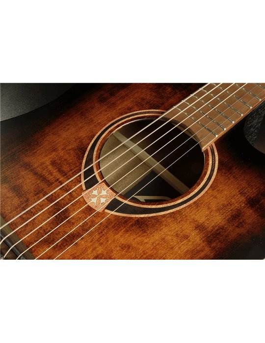 GUITARRA ACÚSTICA LÂG AUDITORIUM CUTAWAY TRAMONTANE 70 A/E - BLACK & BROWN