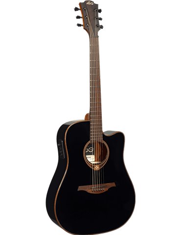 GUITARRA ACÚSTICA LÂG DREADNOUGHT CUTAWAY TRAMONTANE 118 A/E - NEGRA 2