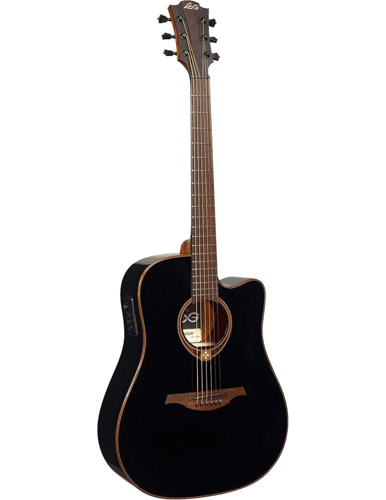 GUITARRA ACÚSTICA LÂG DREADNOUGHT CUTAWAY TRAMONTANE 118 A/E - NEGRA