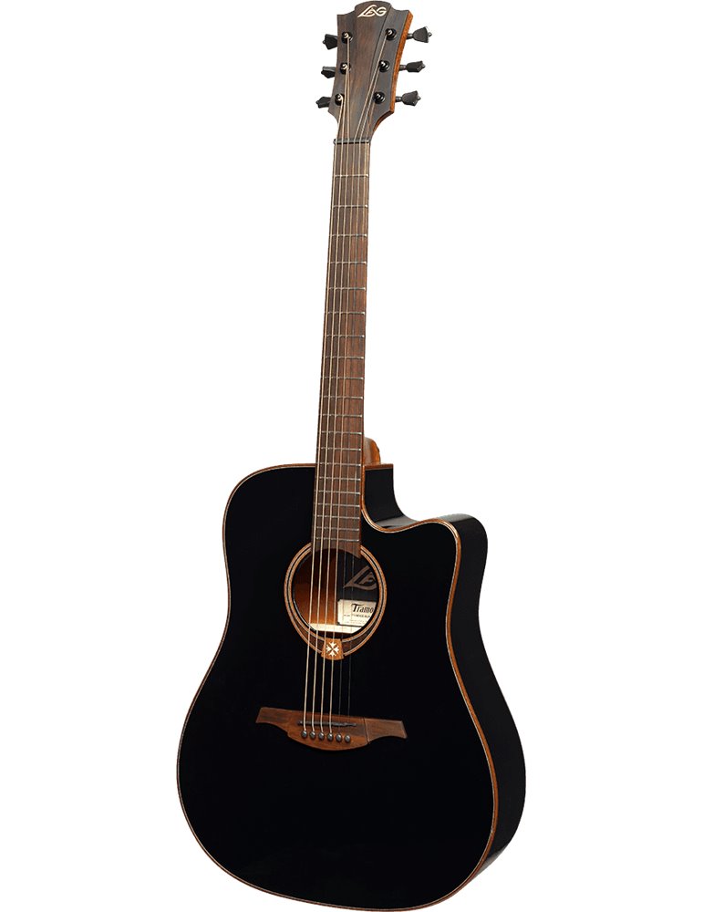GUITARRA ACÚSTICA LÂG DREADNOUGHT CUTAWAY TRAMONTANE 118 A/E - NEGRA