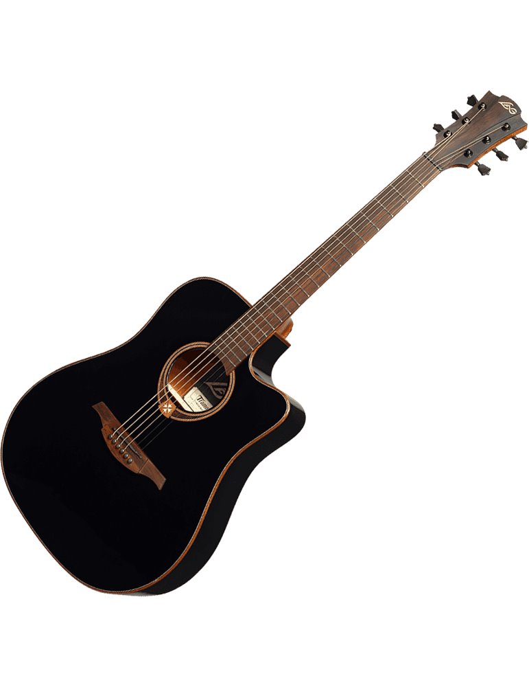 GUITARRA ACÚSTICA LÂG DREADNOUGHT CUTAWAY TRAMONTANE 118 A/E - NEGRA