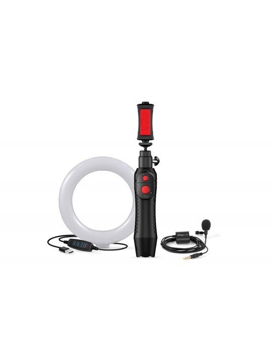Bundle con: iRig Mic Lav, iKlip Grip Pro y aro de luz led