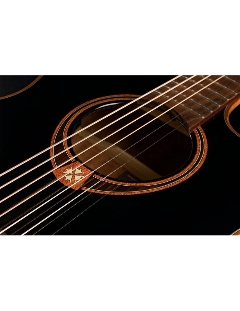 GUITARRA ACÚSTICA LAG AUDITORIUM A/E CUTAWAY - EDICIÓN LIMITADA BISEL - NEGRA