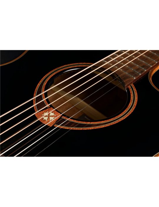 GUITARRA ACÚSTICA LAG AUDITORIUM A/E CUTAWAY - EDICIÓN LIMITADA BISEL - NEGRA