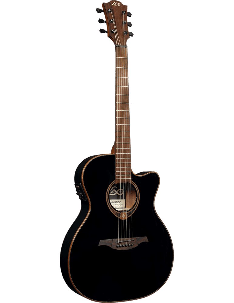 GUITARRA ACÚSTICA LÂG AUDITORIUM SLIM CUTAWAY TRAMONTANE 118 A/E - NEGRA