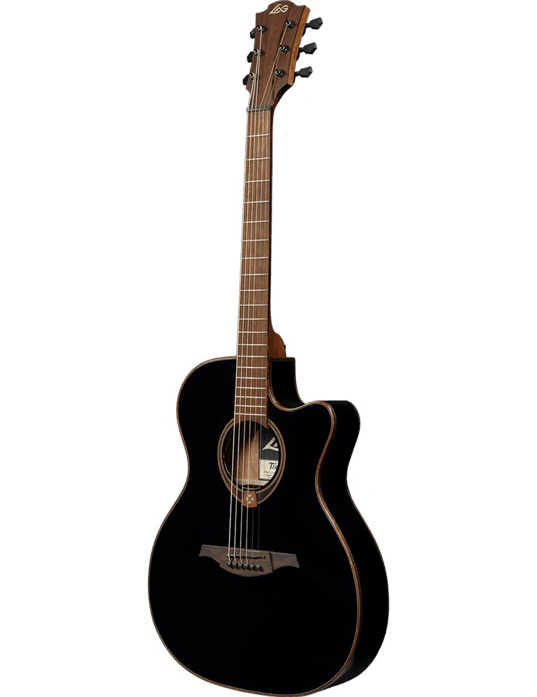 GUITARRA ACÚSTICA LÂG AUDITORIUM SLIM CUTAWAY TRAMONTANE 118 A/E - NEGRA