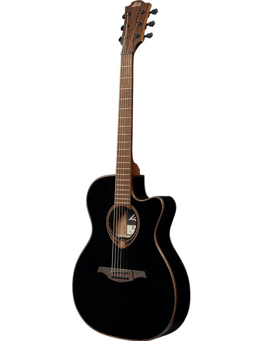 GUITARRA ACÚSTICA LÂG AUDITORIUM SLIM CUTAWAY TRAMONTANE 118 A/E - NEGRA