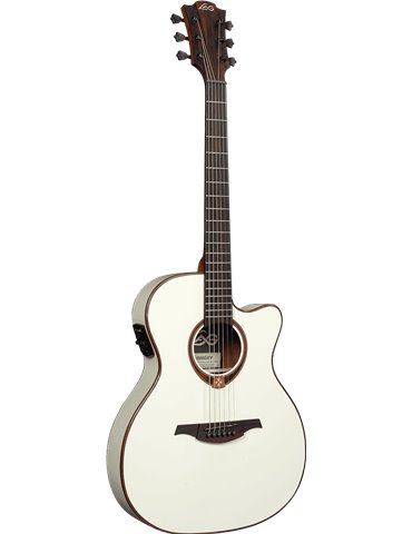 GUITARRA ACÚSTICA LÂG AUDITORIUM SLIM CUTAWAY TRAMONTANE 118 A/E - IVORY WHITE 2