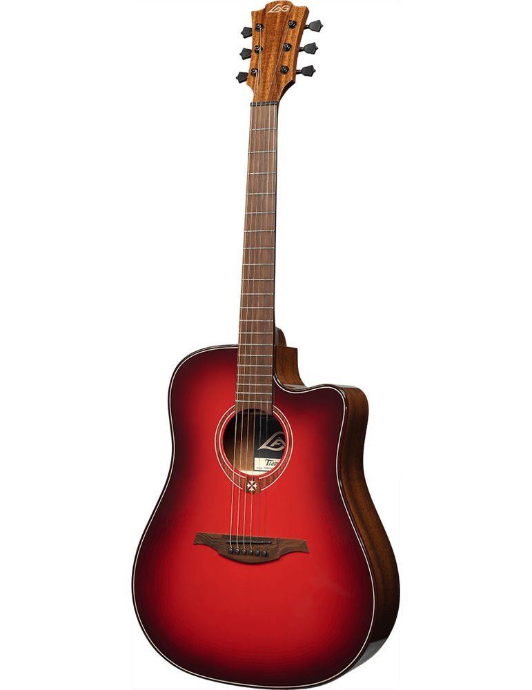 GUITARRA ACÚSTICA LAG DREADNOUGHT A/E CUTAWAY - EDICIÓN LIMITADA RED BURST