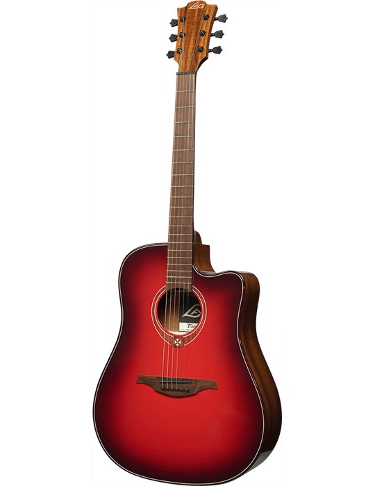 GUITARRA ACÚSTICA LAG DREADNOUGHT A/E CUTAWAY - EDICIÓN LIMITADA RED BURST