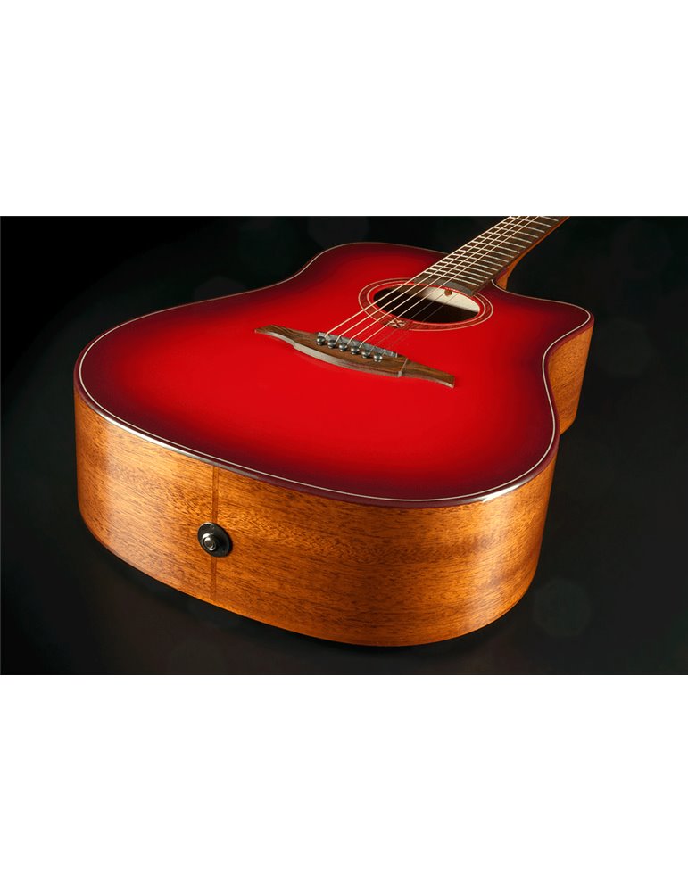 GUITARRA ACÚSTICA LAG DREADNOUGHT A/E CUTAWAY - EDICIÓN LIMITADA RED BURST