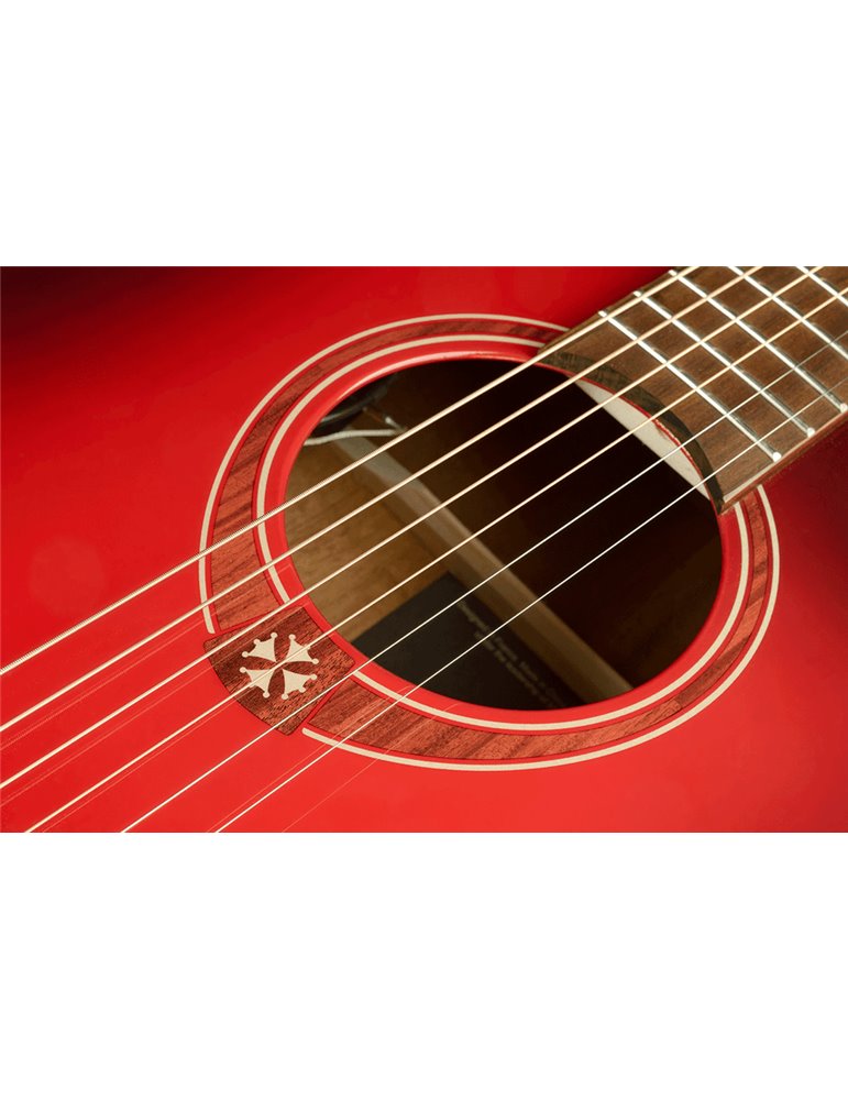 GUITARRA ACÚSTICA LAG DREADNOUGHT A/E CUTAWAY - EDICIÓN LIMITADA RED BURST