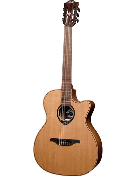 GUITARRA CLÁSICA NYLON LAG AUDITORIUM HYVIBE H2 10 A/E CUTAWAY