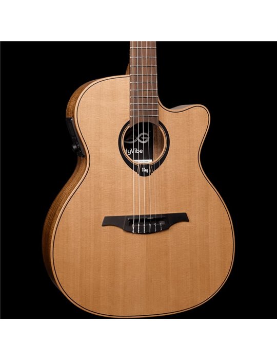 GUITARRA CLÁSICA NYLON LAG AUDITORIUM HYVIBE H2 10 A/E CUTAWAY