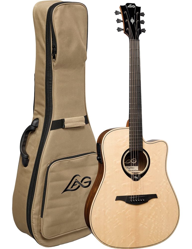 GUITARRA ACÚSTICA LAG DREADNOUGHT HYVIBE H2 30 A/E CUTAWAY