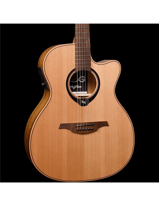 GUITARRA ACÚSTICA LAG AUDITORIUM HYVIBE H2 10 A/E CUTAWAY