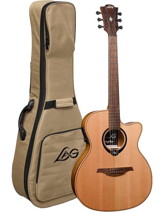 GUITARRA ACÚSTICA LAG AUDITORIUM HYVIBE H2 10 A/E CUTAWAY