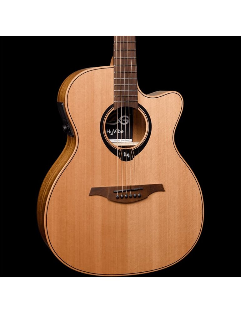 GUITARRA ACÚSTICA LAG AUDITORIUM HYVIBE H2 10 A/E CUTAWAY