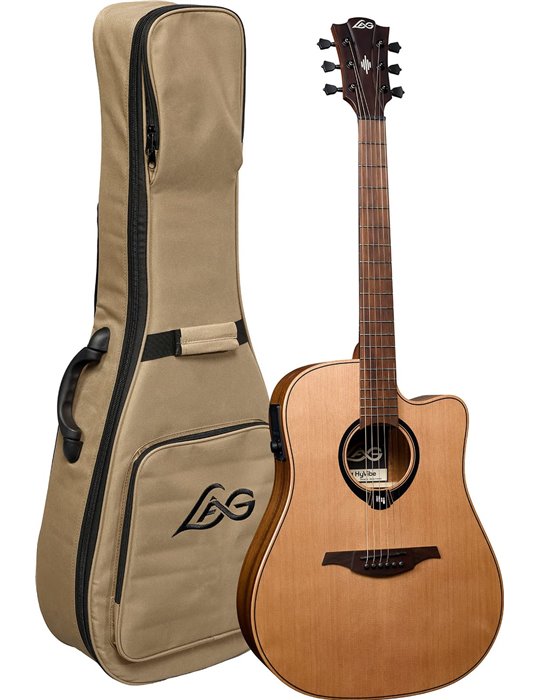 GUITARRA ACÚSTICA LAG DREADNOUGHT HYVIBE H2 10 A/E CUTAWAY